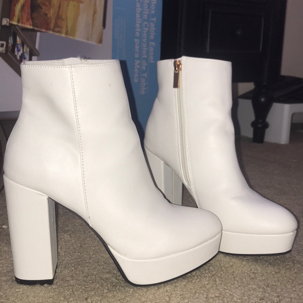 vintage white platform boots